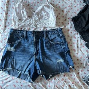 High waisted jeans short